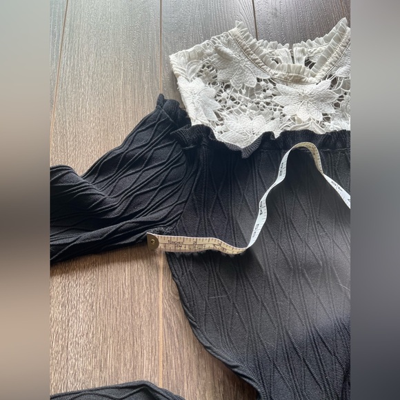 The Kooples lace collar compression knit romantic cold shoulder mini dress - Picture 14 of 16